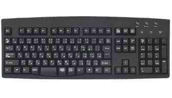 Japanese Hiragana Keyboard - Black - USB Connector