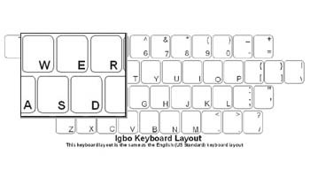 Click here to view larger image Igbo (Nigeria) Language Keyboard Labels