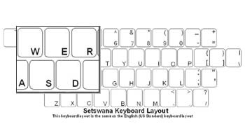 Click here to view larger image Setswana (South Africa) Language Keyboard Labels