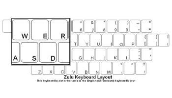 Click here to view larger image Zulu Language Keyboard Labels
