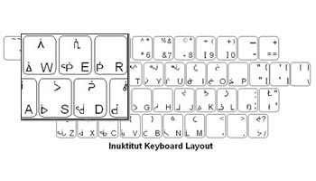 Click here to view larger image Inukitut Language Labels+ Keyboard - USB Connector