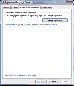 Vista language setup