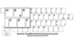 Spanish Language Opaque Keyboard Labels