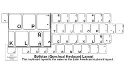 Bolivian (Quechua) Language Keyboard Labels