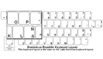 Dominican Republic (Spanish) Language Keyboard Labels