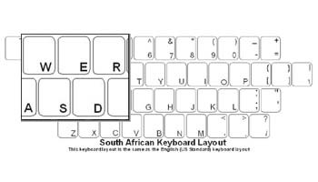 South African Language Keyboard Labels